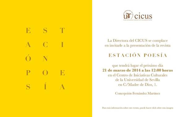 Presentación Revista Estación Poesía.